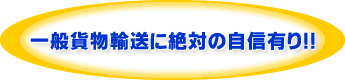 一般貨物輸送に絶対の自信有り!!