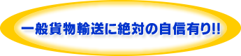 一般貨物輸送に絶対の自信有り！！